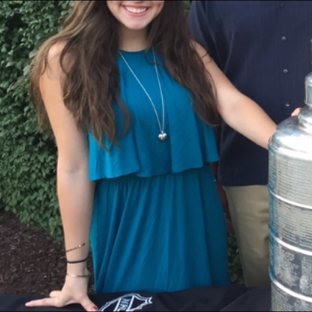American Eagle blue tie-back dress